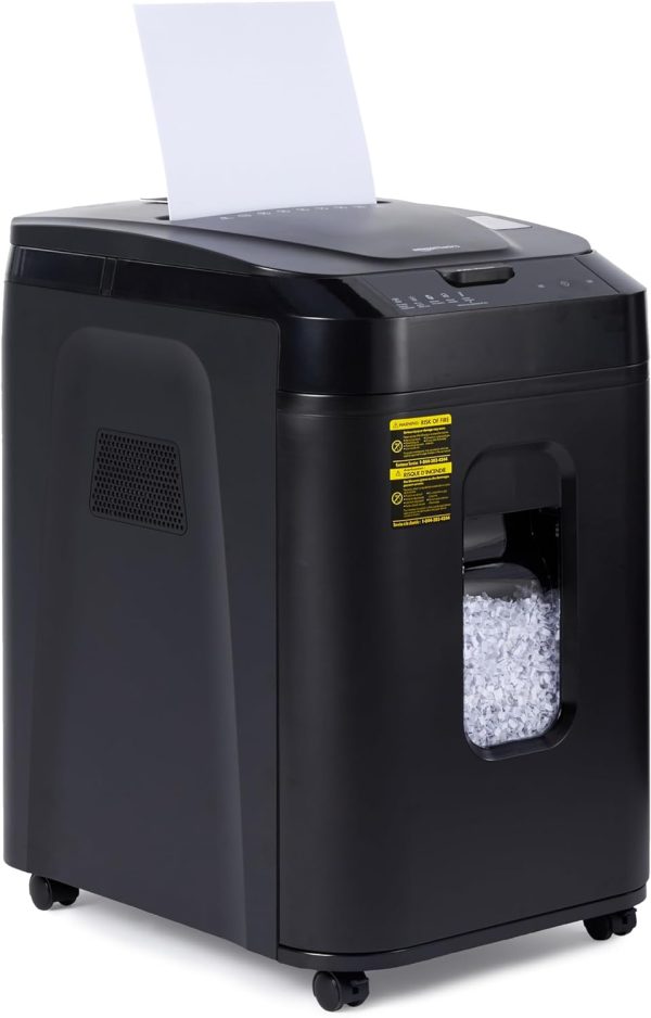 Amazon Basics 150 Sheet Autofeed Micro Cut Paper Shredder, Black